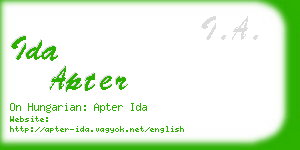 ida apter business card
